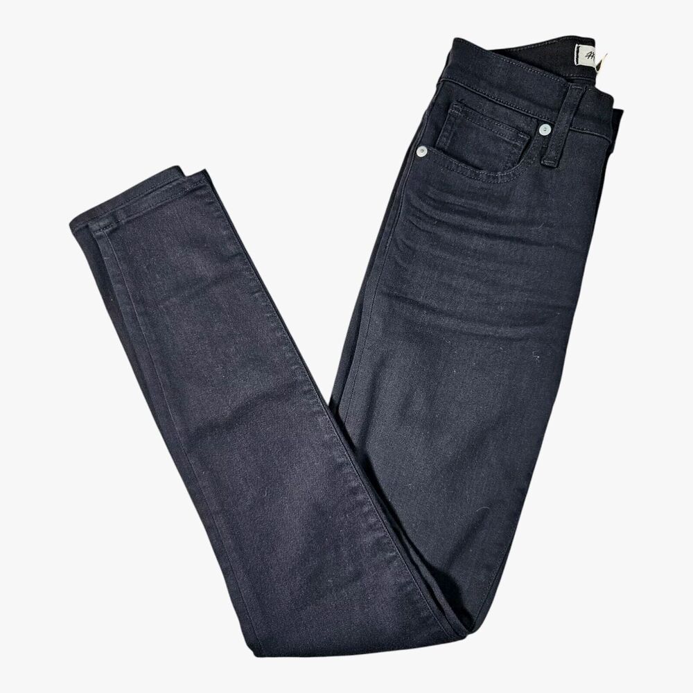 New Madewell 9" Mid Rise Skinny Crop Jeans Black Size 24 X 30 Tall